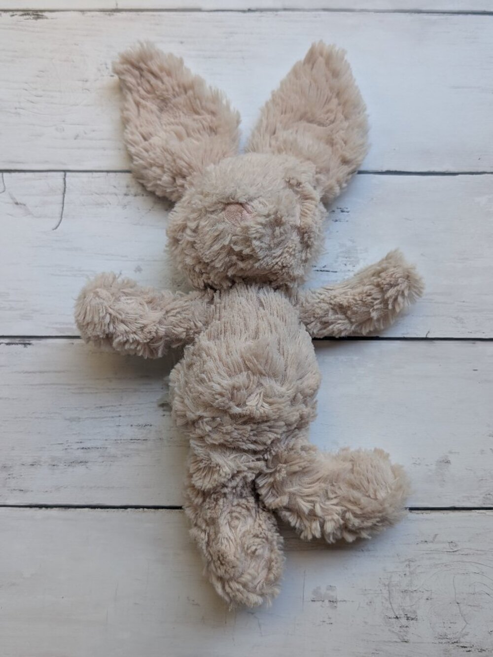 Retired Jellycat Small Mumble Bunny Plush 11” Shaggy Textured Beige Rabbit